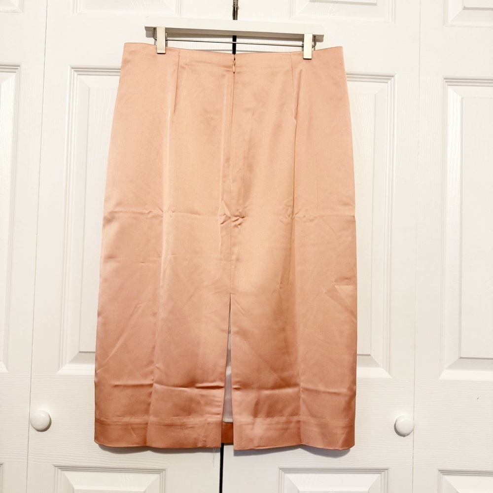 J. Crew No. 3 Pencil Skirt in Structured Satin Size 12 Peach High Waist NWT - Picture 6 of 10